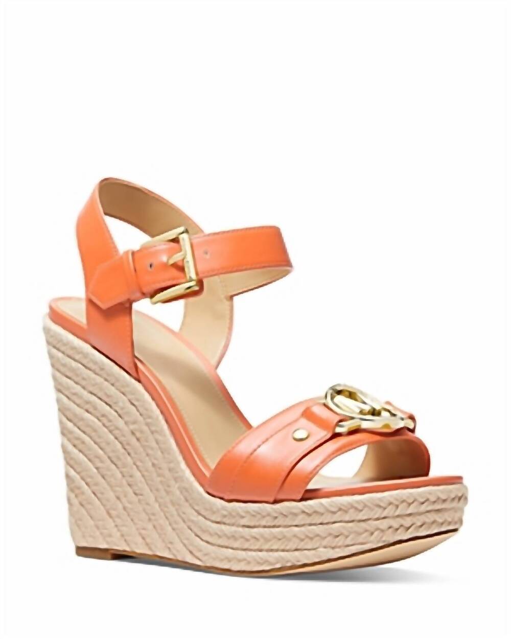 NEW MICHAEL KORS women's rory wedge sandal in orange